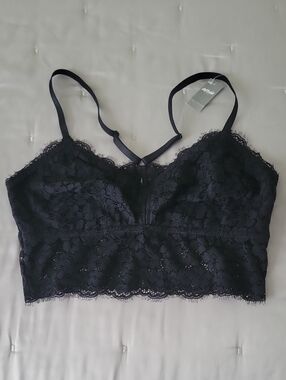 Eerie Black Floral Lace Bralette